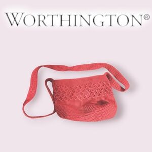 Worthington Cross Body Red Crocheted   Purse (Small)